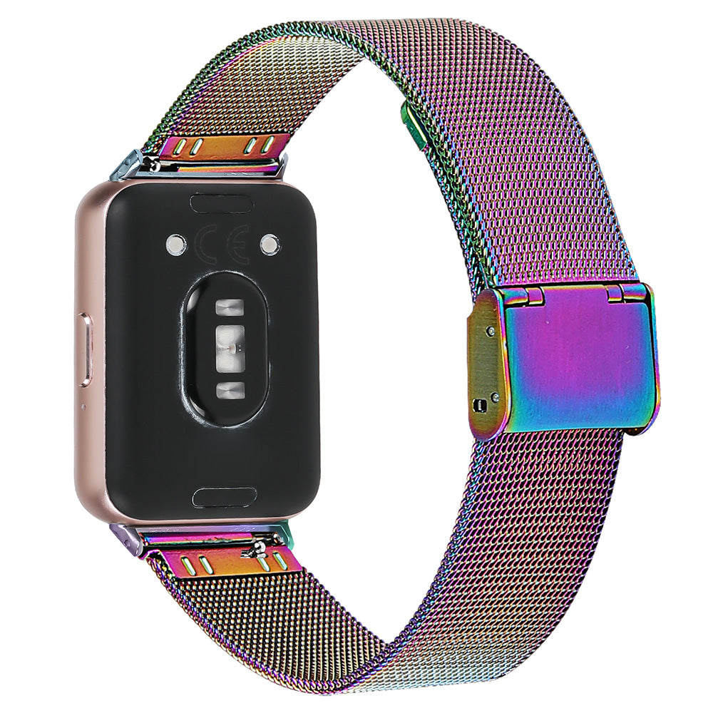 For Samsung Galaxy Fit3 SM-R390 Breathable Milanese Watch Band Stainless Steel Strap - Vintage Gold For Samsung Galaxy Fit3 SM-R390 Breathable Milanese Watch Band Stainless Steel Strap - Vintage Gold